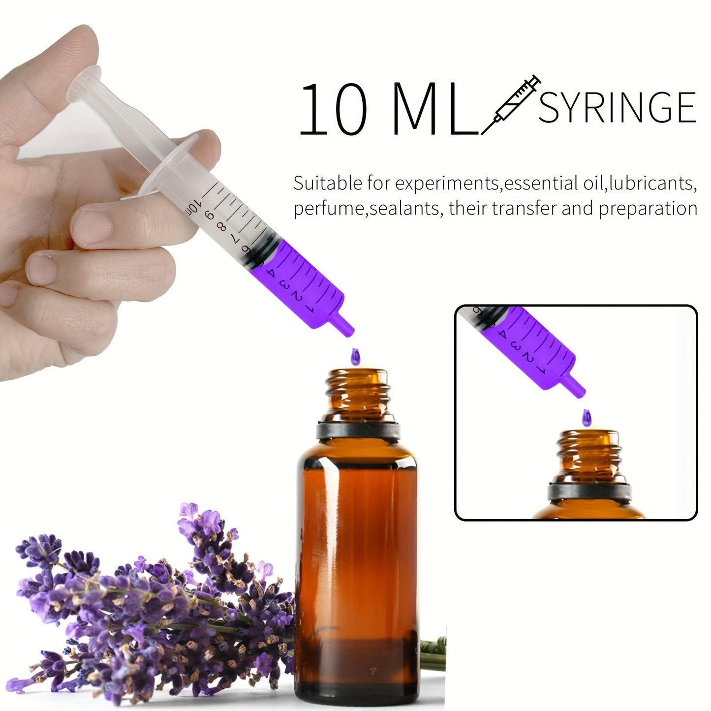 10pcs 10mL Plastic Syringes with Needles & Covers - Perfect for Oral, Lab, Measurement, Watering, Supplement, Pets, Medical Students, Oil & Glue Applicators
