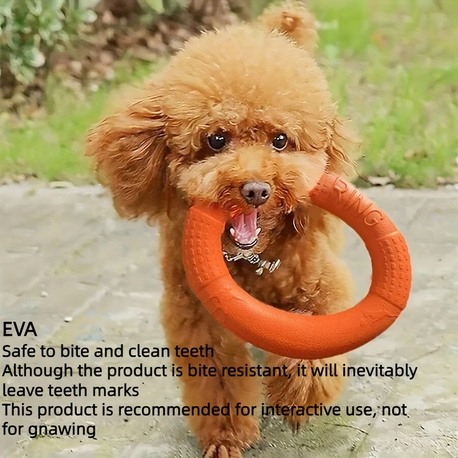1pc Durable Dog Flying Discs - Interactive Pet Toys For Training, Pulling, And Chewing - Floats On Water