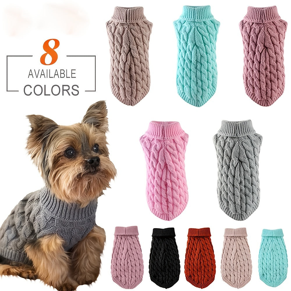 Small to Medium Breeds Cozy Knit Warm Pullover Pet Sweater for Cats & Dogs - Machine Washable