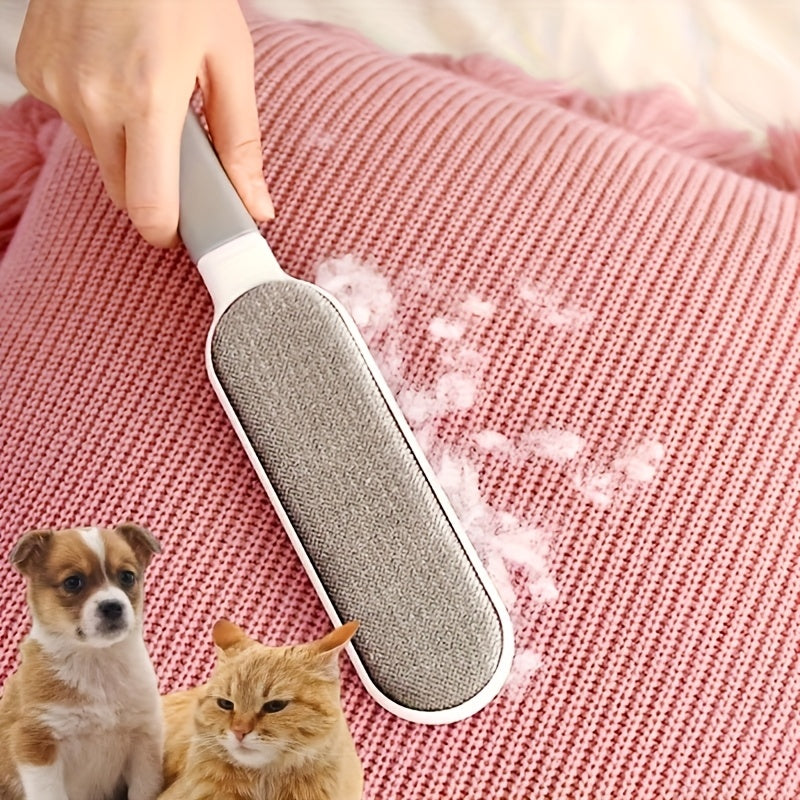 1pc Multi-Functional Reusable Dust Brush, Double-Sided Pet Hair Remover, Manual Electrostatic Lint Brush for Cat Fur, Clothes, Sofa, Furniture, Bedding, Carpet Cleaning - Plastic, No Electricity Needed, Ideal for Living Room