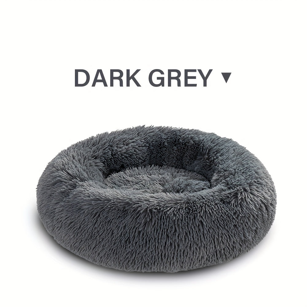 Long Plush Dog Bed For Autumn Winter, Deep Sleeping Pet Bed Mat For Small Medium Large Dogs, Donut Beds Mat For Cats Christmas Gift