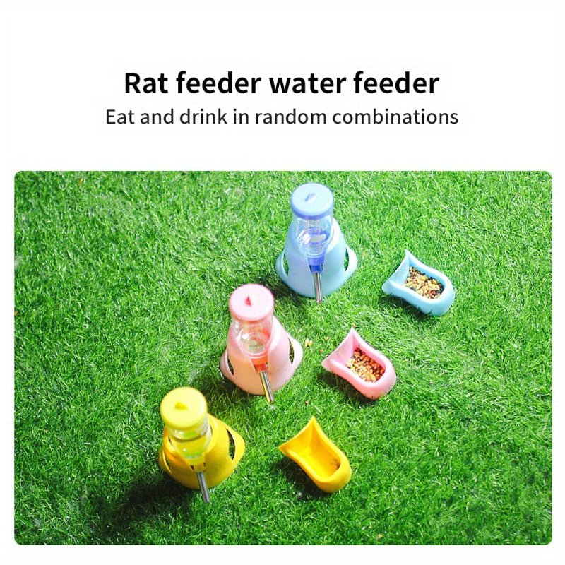 27.05oz Leak-Proof Automatic Hamster Feeder & Water Dispenser - Dual Function, Yellow PP Material, No Battery Required, Perfect for Small Pets Like Hamsters, Hamster Water Bottle