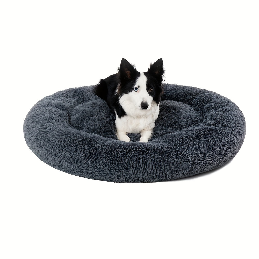 Long Plush Dog Bed For Autumn Winter, Deep Sleeping Pet Bed Mat For Small Medium Large Dogs, Donut Beds Mat For Cats Christmas Gift