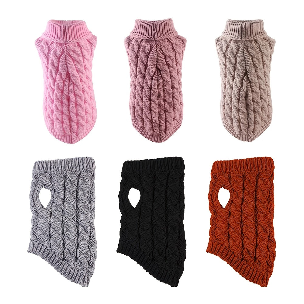 Small to Medium Breeds Cozy Knit Warm Pullover Pet Sweater for Cats & Dogs - Machine Washable