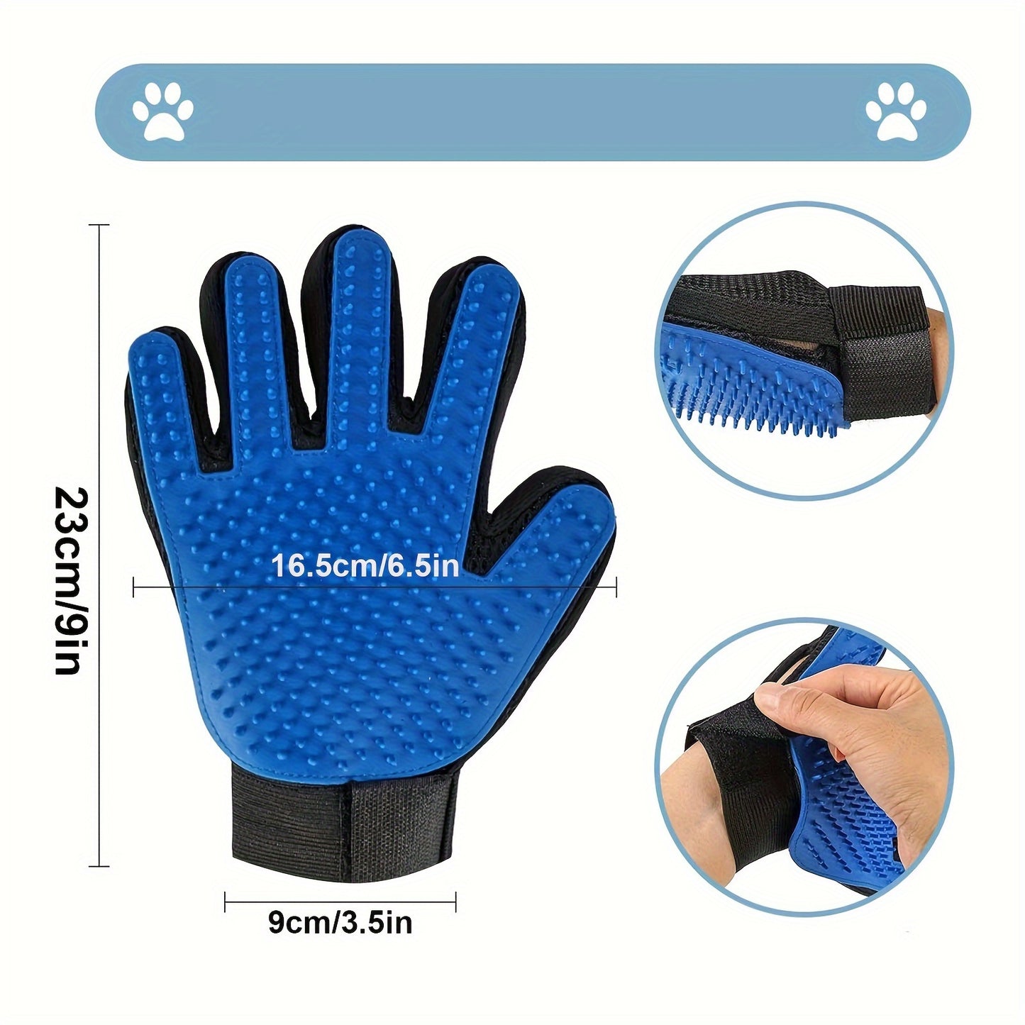 1pair Pet Grooming Glove - Gentle Hair Remover Brush For Dogs And Cats - Massages And Stimulates Circulation - Easy To Use And Clean