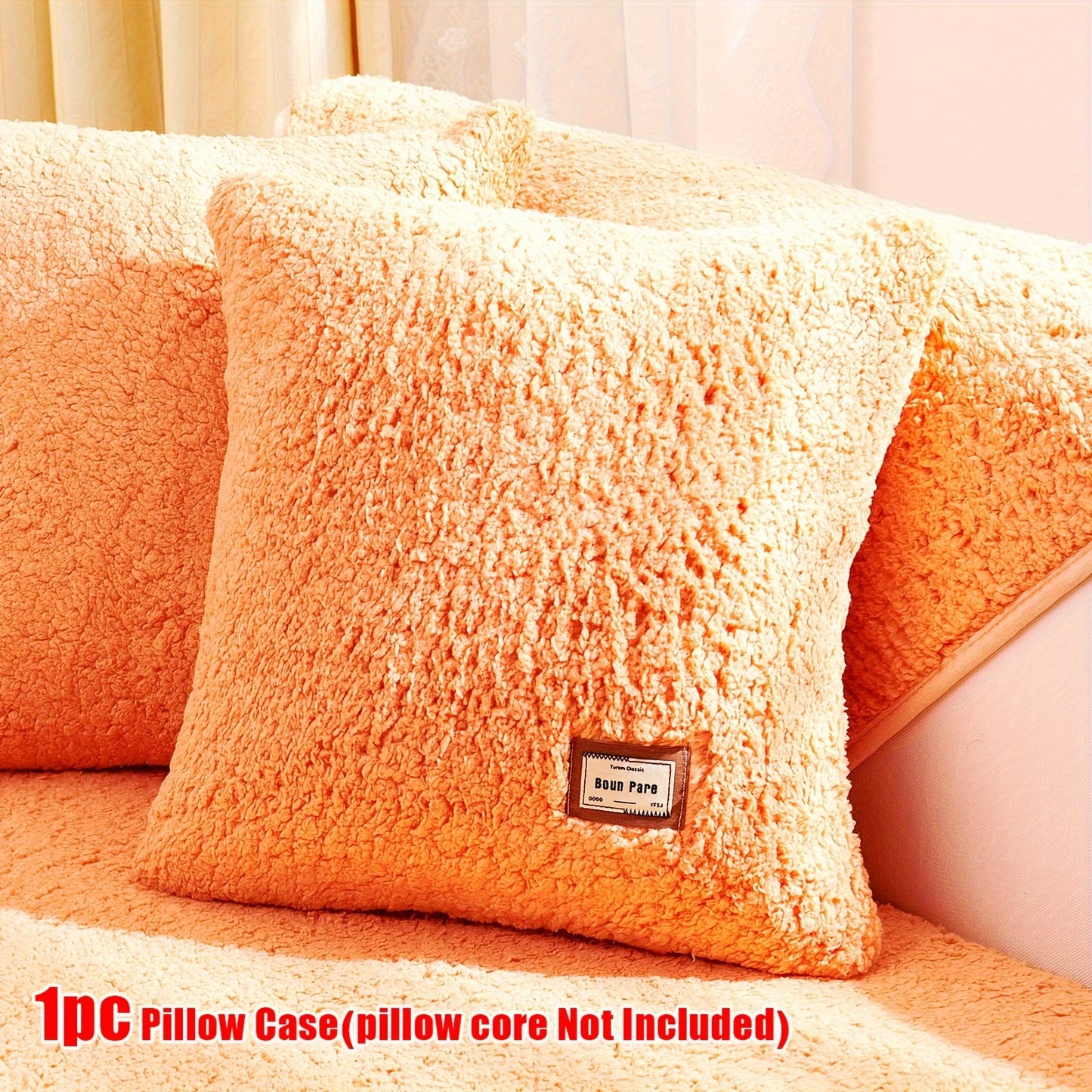 1pc Plush Sherpa Sofa Cover - Soft, Fuzzy, Non-Slip, Pet-Friendly, Thickened Furniture Protector for Bedroom, Office, Living Room Home Decor - Easy to Clean, Durable, Stain-Resistant, Machine Washable