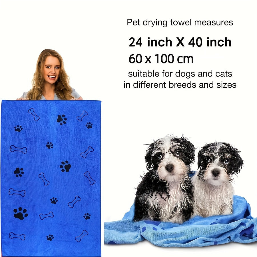 1pc Pet Bath Towel, Pet Dog Bathing Towel Quick-drying Soft Absorbent Does Not Shed Hair Suitable For Cats, Dogs, And Other Pets