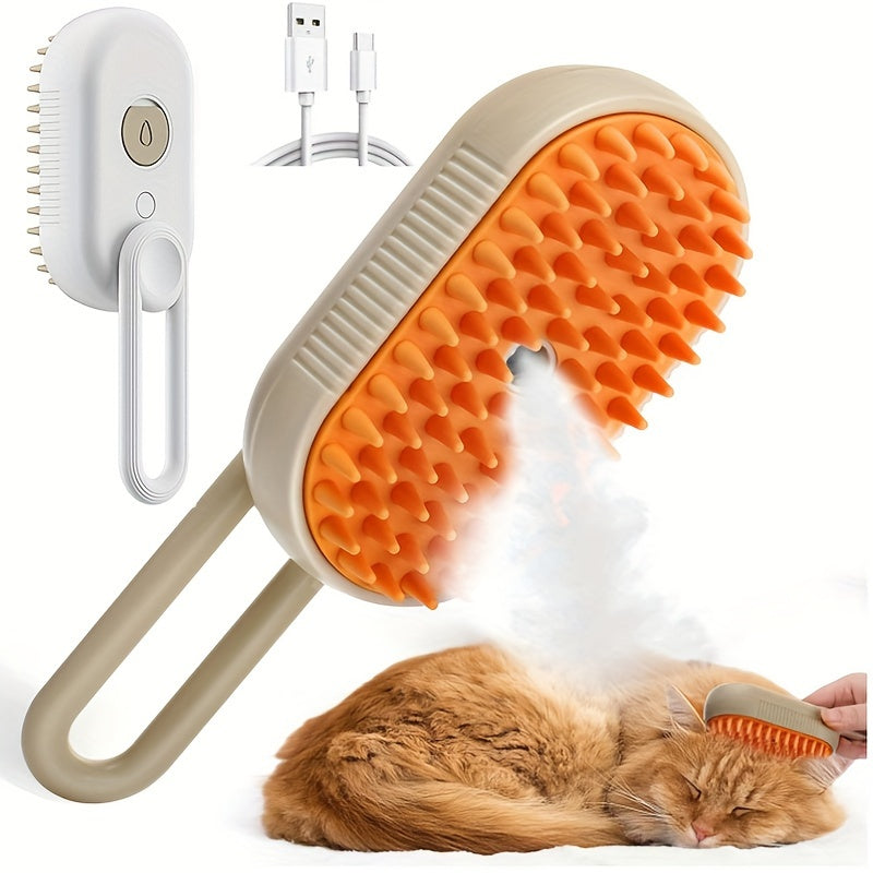 Pet Spray Massage Comb, Cat Steam Grooming Brush with Water Dispenser for Shedding Control