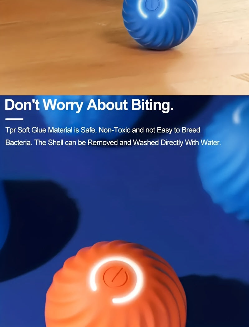 Electric Intelligent Pet Ball - Self-Rolling, Gravity Jumping Toy for Small Dogs and Cats - Electric Charging, Grinding Teeth Toy
