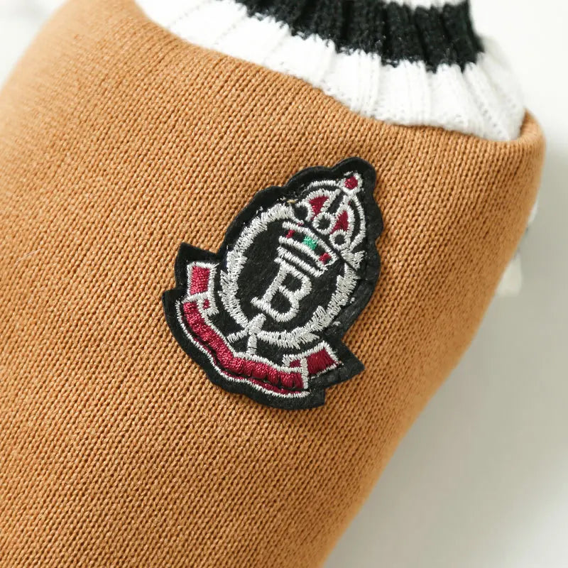 Autumn and winter new knitted vest V-neck college style pet dog cat clothes vest Teddy Bo Beauty products