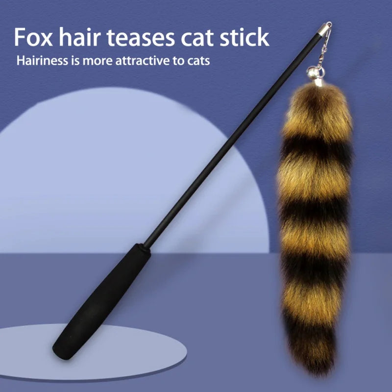 Juguete para gatos con forma de cabeza de repuesto de pelo de zorro, divertido y resistente.