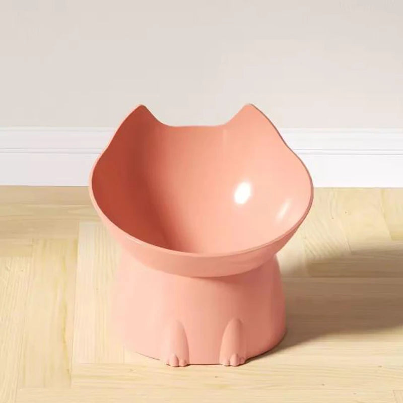 Cat bowl with long ears and high feet bowl with cat and dog neck protection and anti-overturning plastic raised pet bowl