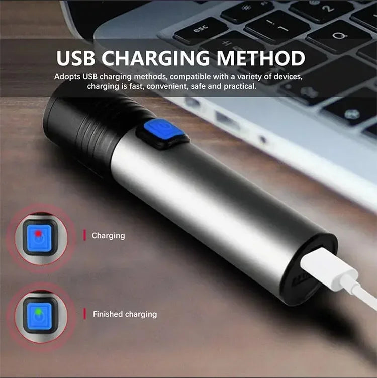 395nm UV Flashlight Blacklight Zoomable USB Rechargeable UV Light Ultraviolet Flashlight for Pet Urine Detection Resin Curing