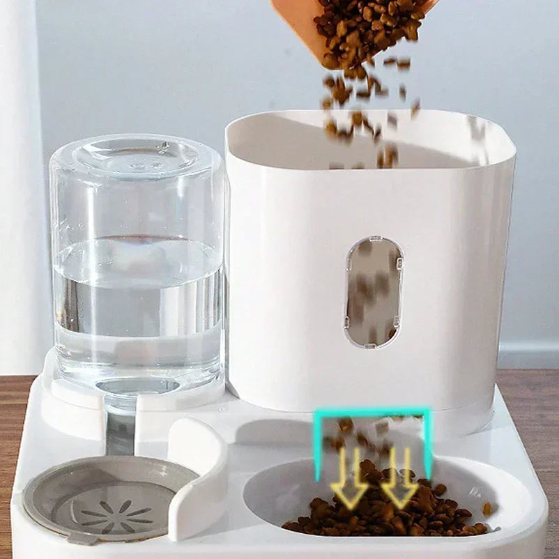 1PC Automatic Feeder Cat Dog Food Bowl With Water Fountain Pet Large Capacity Raised Stand Dish Bowl For Cat Drinker Accessories