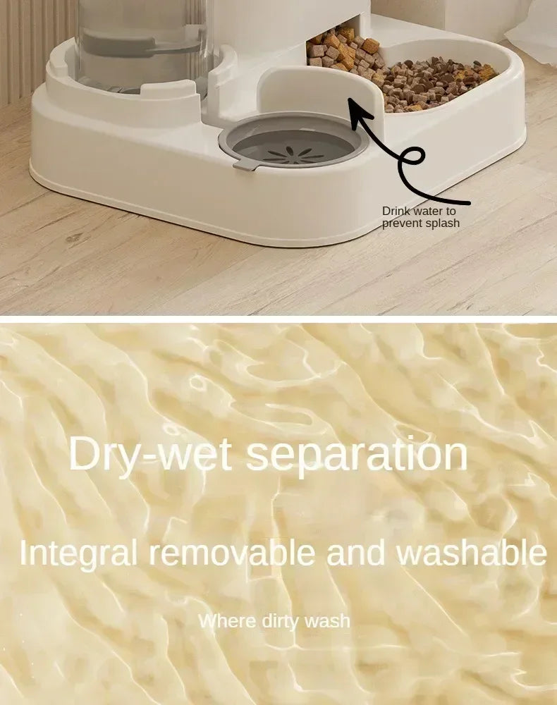 1PC Automatic Feeder Cat Dog Food Bowl With Water Fountain Pet Large Capacity Raised Stand Dish Bowl For Cat Drinker Accessories
