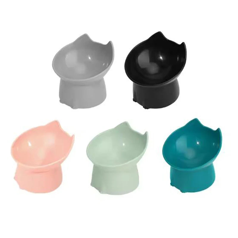 Cat bowl with long ears and high feet bowl with cat and dog neck protection and anti-overturning plastic raised pet bowl