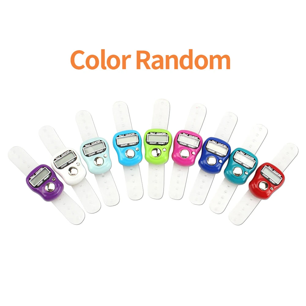 5-20Pcs Finger Counter w/ Compass Islamic Tasbih Bead 5 Digital LED Electronic Handheld Tally Counter Clicker Counter Ring
