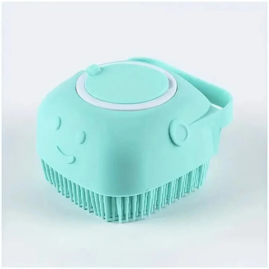 1 cepillo de baño suave para perros - Masaje suave con dispensador de champú - Cepillo de aseo para gatos eficiente para una limpieza eficaz de las patas