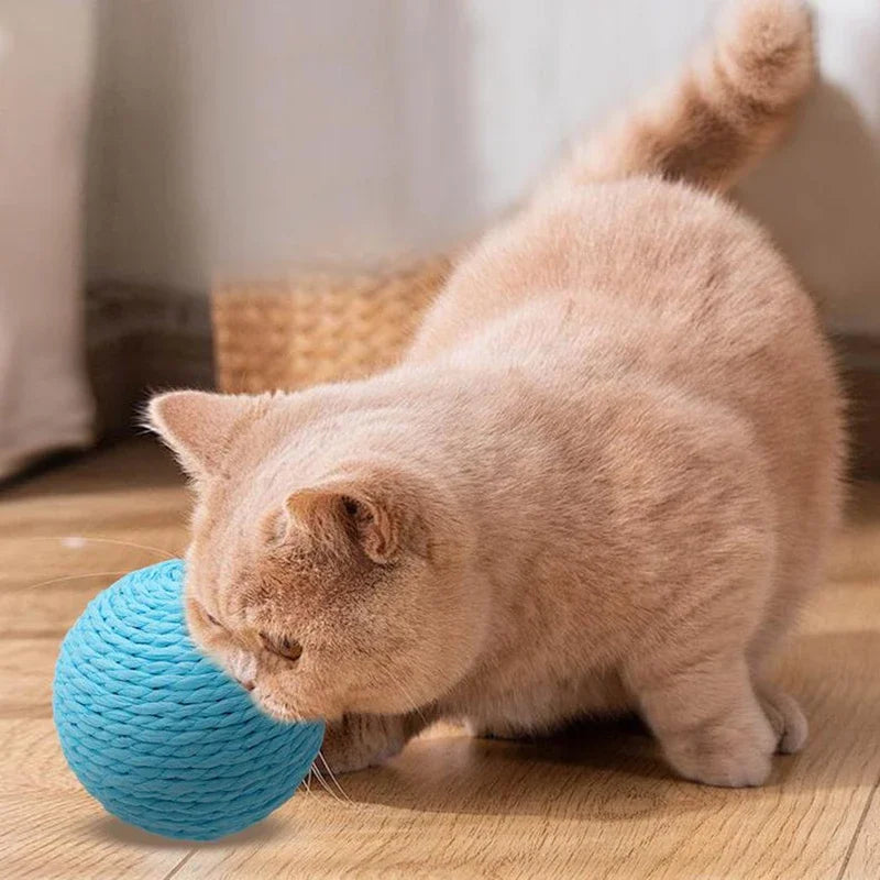 10CM Interactive Sisal Cat Scratching Ball Toy For Kitten Teeth Cleaning Anti Bite Cat Ball Sounding Toy Pet Supplies