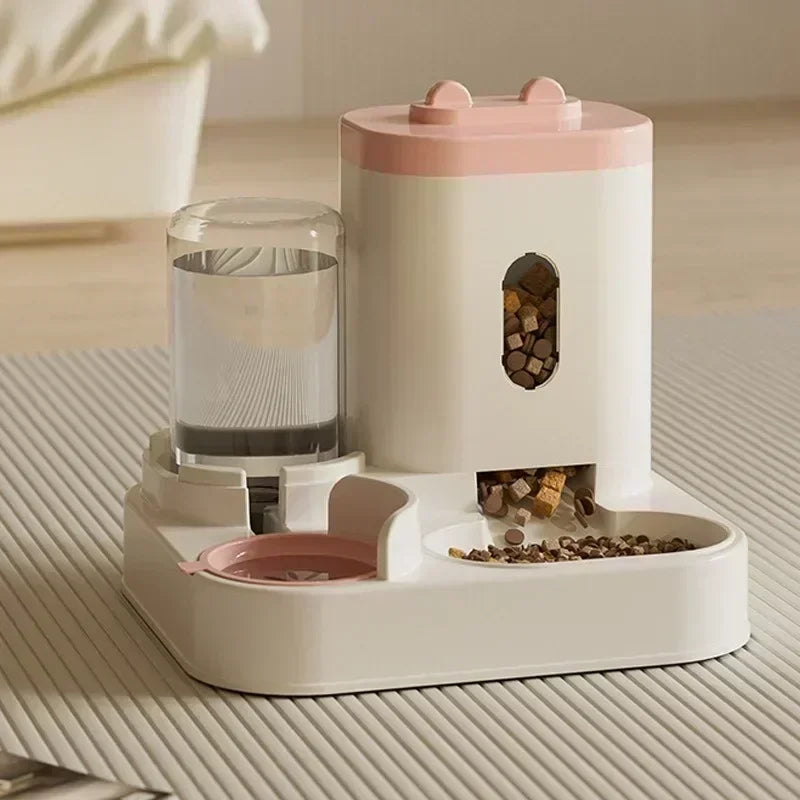 1PC Automatic Feeder Cat Dog Food Bowl With Water Fountain Pet Large Capacity Raised Stand Dish Bowl For Cat Drinker Accessories