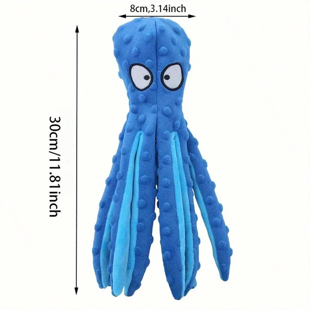 Juguetes vocales para perros, pulpo de peluche suave sin relleno, juguetes educativos para la dentición de cachorros, suministros para mascotas para perros pequeños y medianos.
