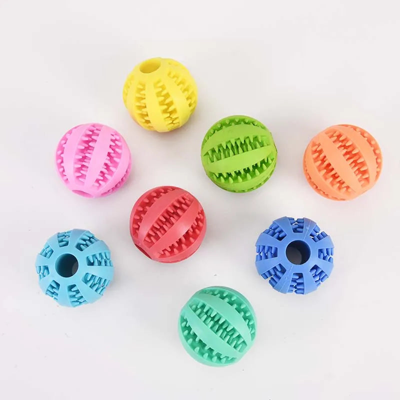 Pelota de juguete para perros, no tóxica, resistente a mordeduras, para perros, cachorros y gatos. Alimentador de golosinas para perros y mascotas, pelota para masticar y limpiar los dientes.
