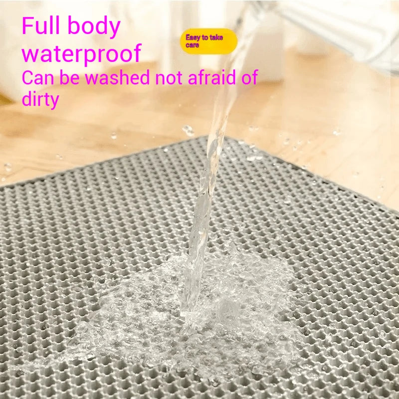 Alfombrilla para arena de gato con filtro antisalpicaduras y bandeja para arena sucia. Alfombrilla de inodoro de doble capa antiorina para mascotas. Fácil de limpiar y antideslizante.