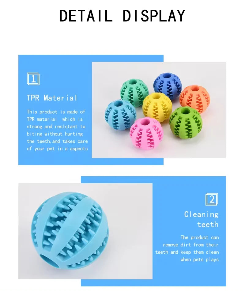 Pelota de juguete para perros, no tóxica, resistente a mordeduras, para perros, cachorros y gatos. Alimentador de golosinas para perros y mascotas, pelota para masticar y limpiar los dientes.