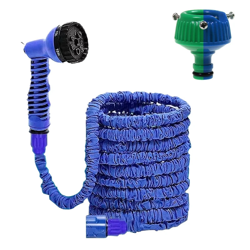 7 funciones de pulverización de agua, manguera mágica extensible, lavado de autos a alta presión, pistola de agua, manguera de riego para jardín, ducha para mascotas, gatos y perros.