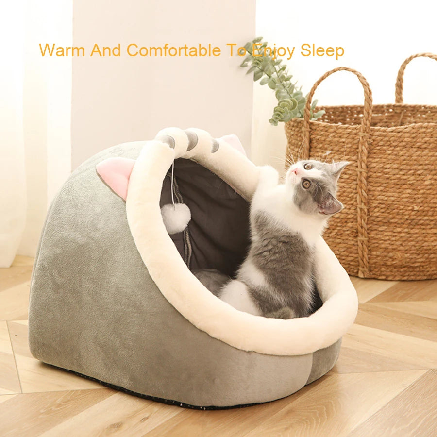 Cama para gatos de sueño profundo, cálida cesta para mascotas, acogedora casa para gatos, cojín para tumbona, tienda de campaña para gatos, tapete muy suave para perros pequeños, bolsa, cueva, cama para gatos