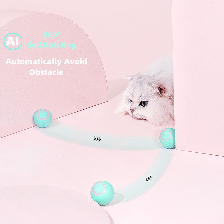 Pelota eléctrica para gatos, juguete inteligente con ruedas automáticas, interactivo para entrenar, juguete para jugar en interiores.