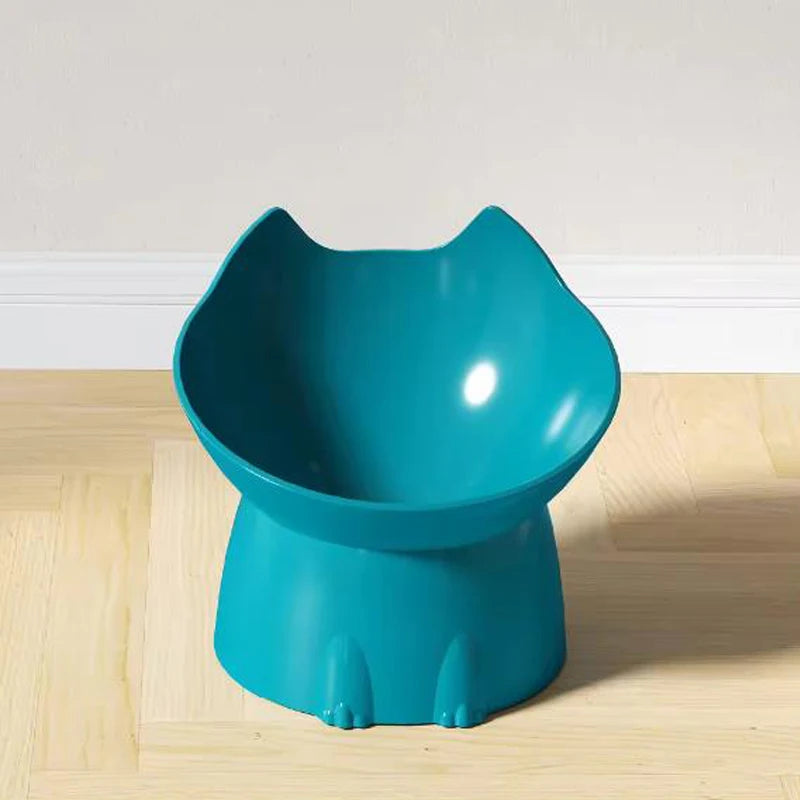 Cat bowl with long ears and high feet bowl with cat and dog neck protection and anti-overturning plastic raised pet bowl