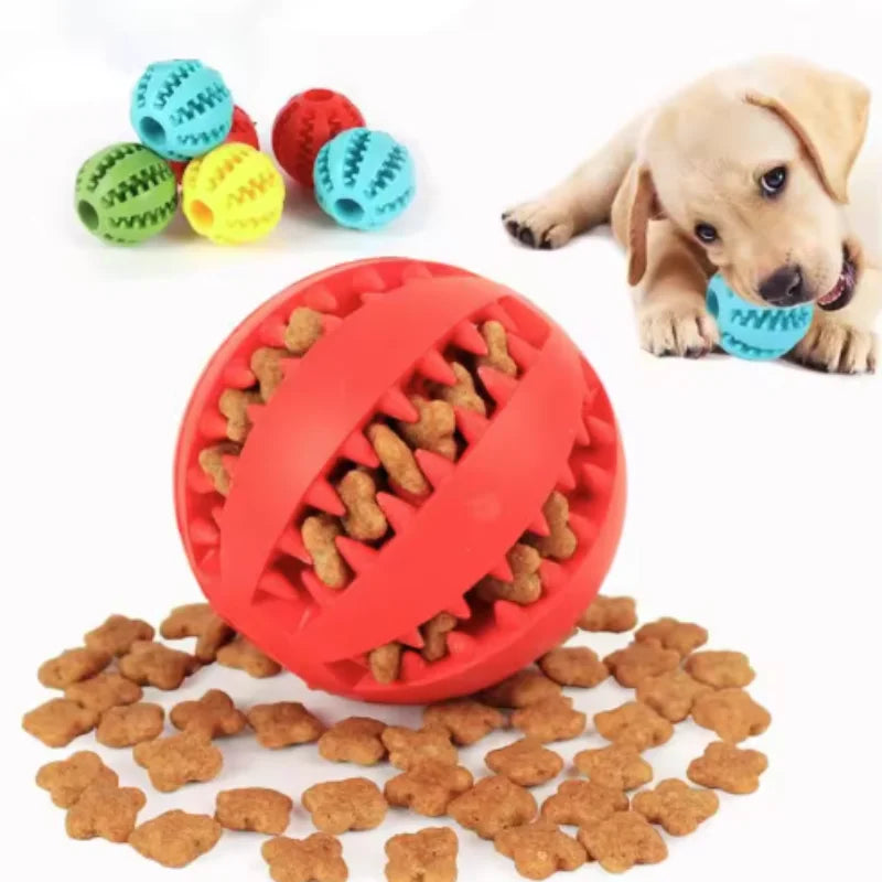Pelota de juguete para perros, pelotas de goma interactivas, juguetes para masticar para cachorros, pelota para limpiar dientes de mascotas, comedero para gatos, pelotas de silicona para comer.