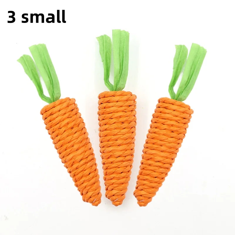 Juguete para gatos con sonido de zanahoria, resistente a mordeduras, cuerda de papel, rascador, dientes limpios, juego interactivo, juguete masticable de zanahoria para gatos.