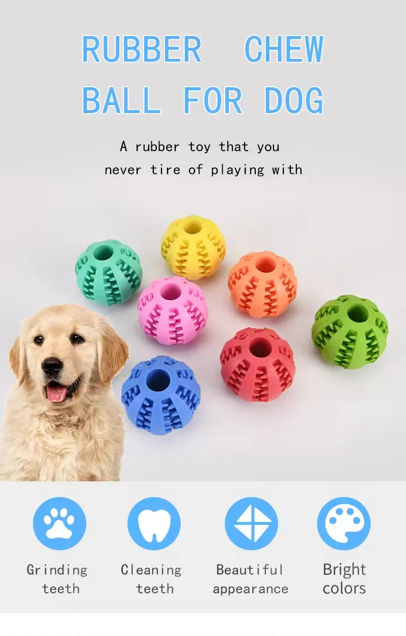 Pelota de juguete para perros, no tóxica, resistente a mordeduras, para perros, cachorros y gatos. Alimentador de golosinas para perros y mascotas, pelota para masticar y limpiar los dientes.