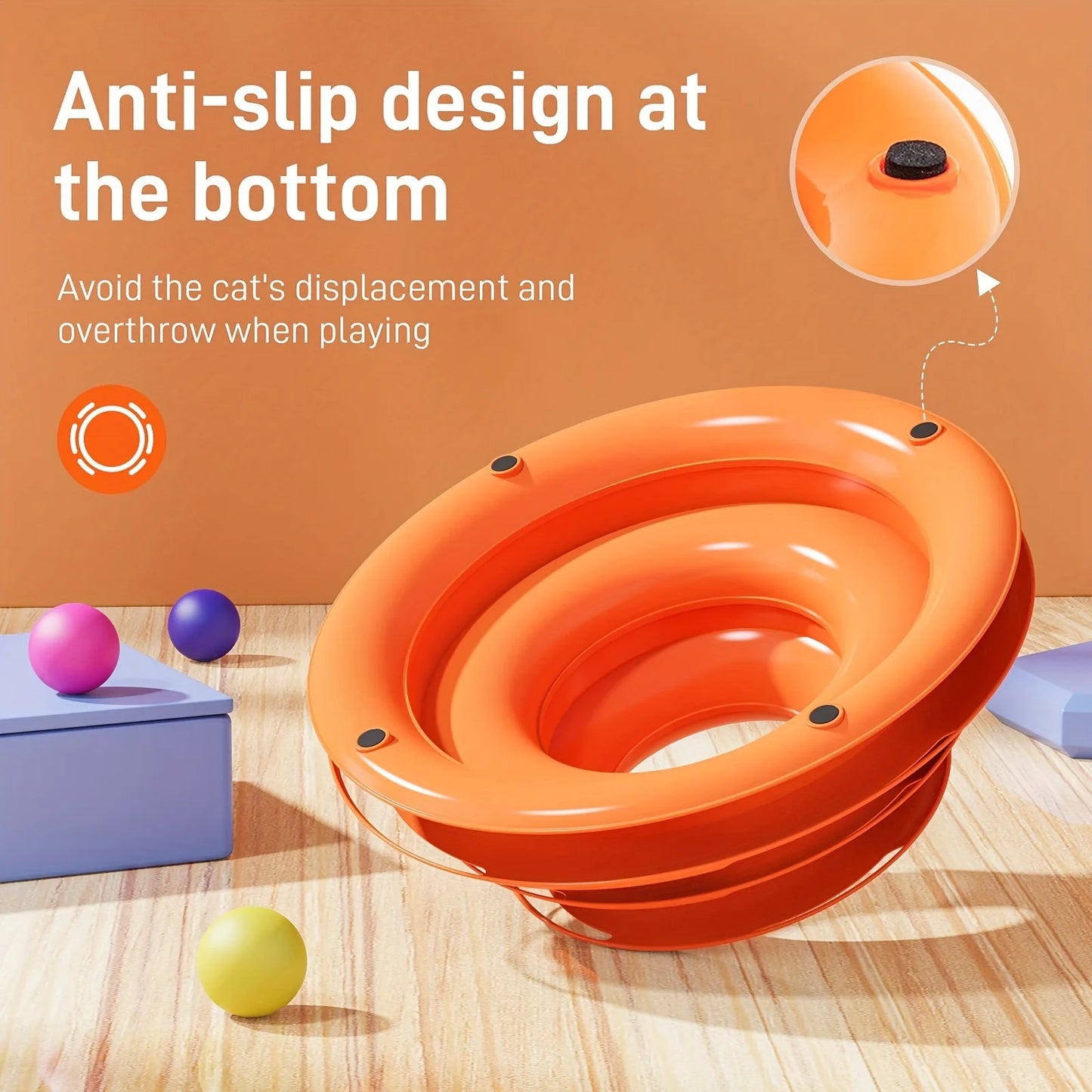 Torre de juguete interactiva de 3 capas para gatos con bolas de colores, ejercitador físico mental, divertido juego de rompecabezas para gatos activos.