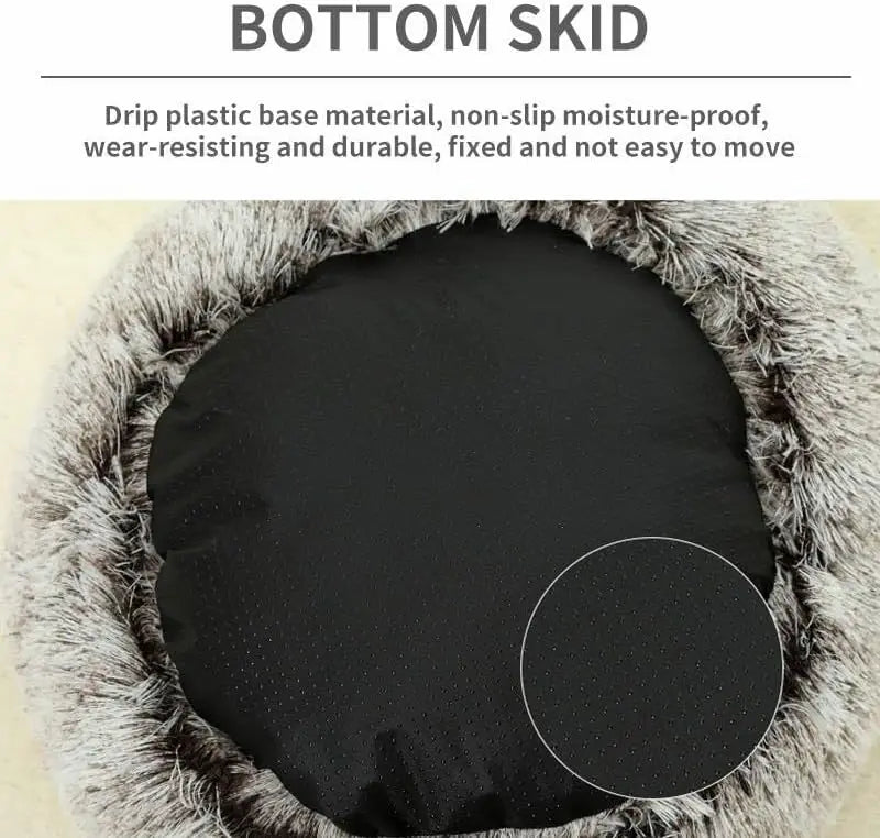 Soft Plush Pet Bed Round Semi Closed Cat Bed Shell Type Pet Mattress Warm Cat Dog 2 in 1 Sleeping Nest Cave for Small Dogs