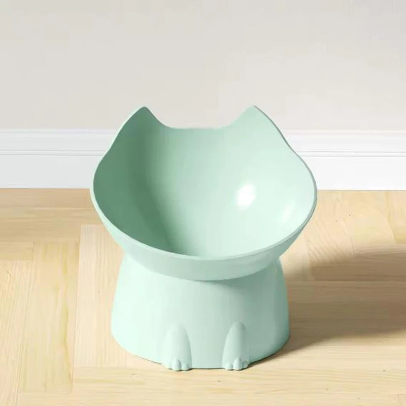 Cat bowl with long ears and high feet bowl with cat and dog neck protection and anti-overturning plastic raised pet bowl