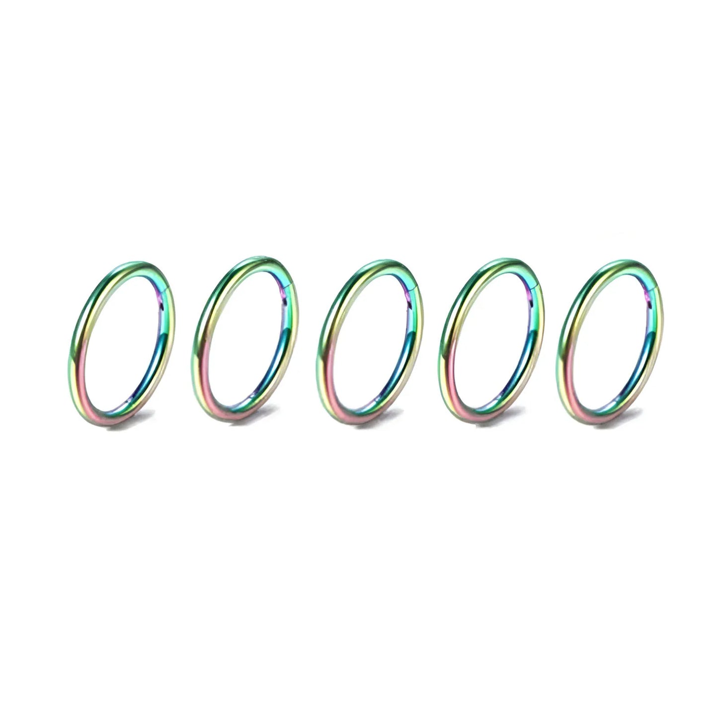 5/10Pcs 16G Nose Ring Hoop Stainless Steel Hinged Nose Rings Septum Clicker Tragus Helix Cartilage Daith Rook Earring Piercing