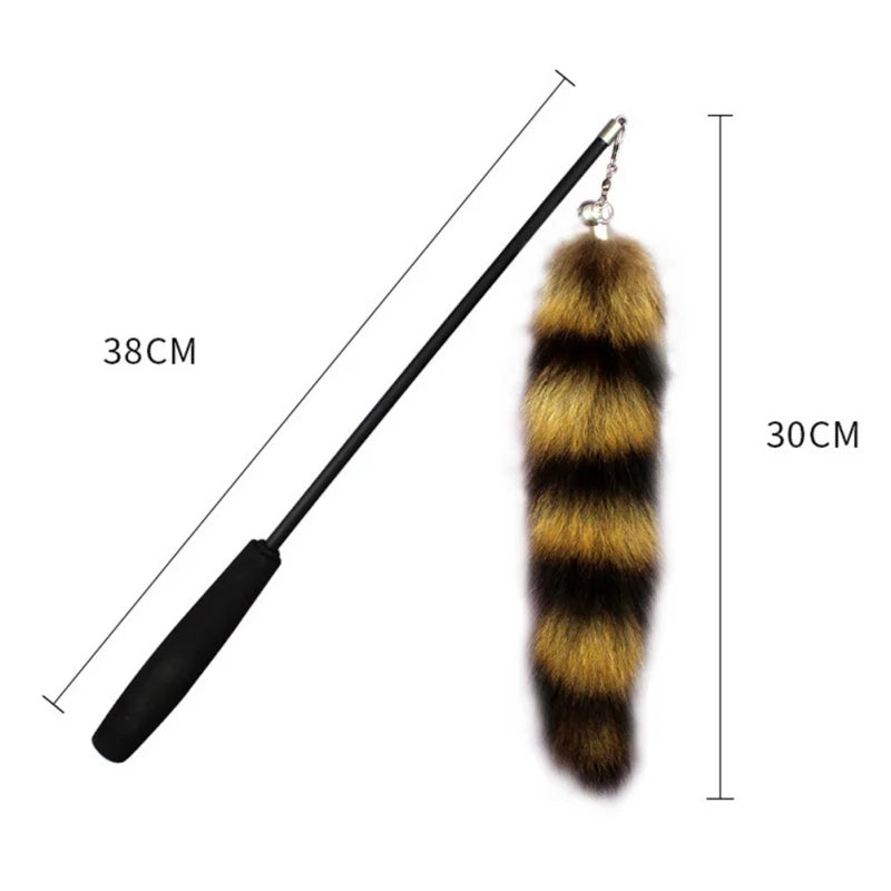 Juguete para gatos con forma de cabeza de repuesto de pelo de zorro, divertido y resistente.