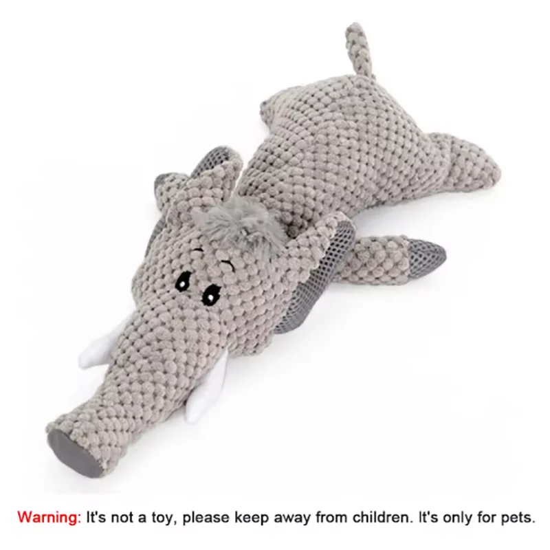1/3 Pcs Large Dog Toy Bite-Resistant Sound Plush Toy Lion Wolf Elephant Cartoon Pet Toy Squeaky Dog Toy For Small & Medium Dogs