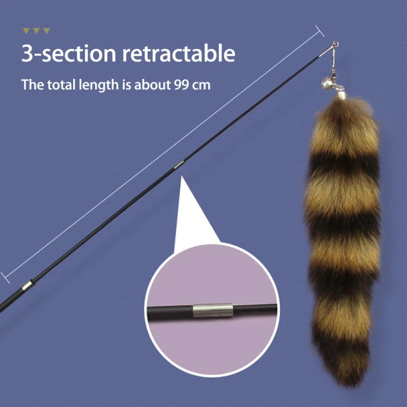 Juguete para gatos con forma de cabeza de repuesto de pelo de zorro, divertido y resistente.