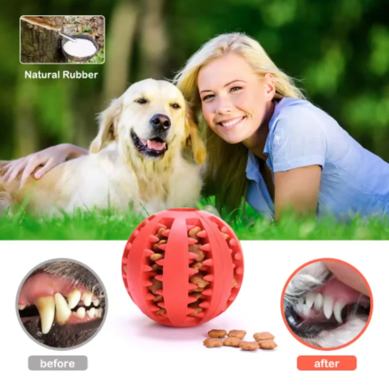 Pelota de juguete para perros, pelotas de goma interactivas, juguetes para masticar para cachorros, pelota para limpiar dientes de mascotas, comedero para gatos, pelotas de silicona para comer.