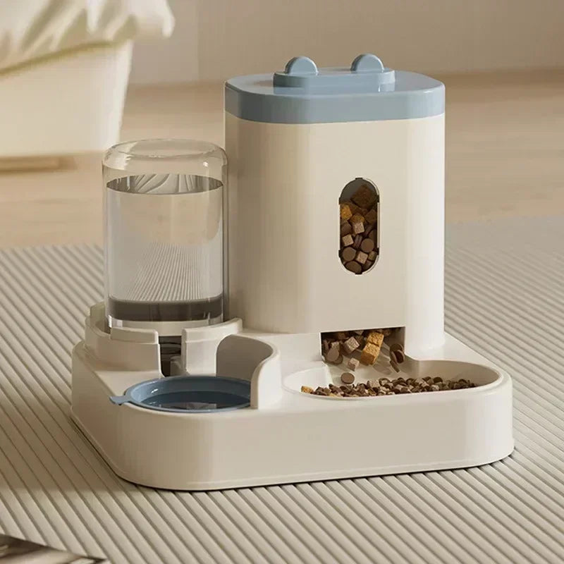 1PC Automatic Feeder Cat Dog Food Bowl With Water Fountain Pet Large Capacity Raised Stand Dish Bowl For Cat Drinker Accessories