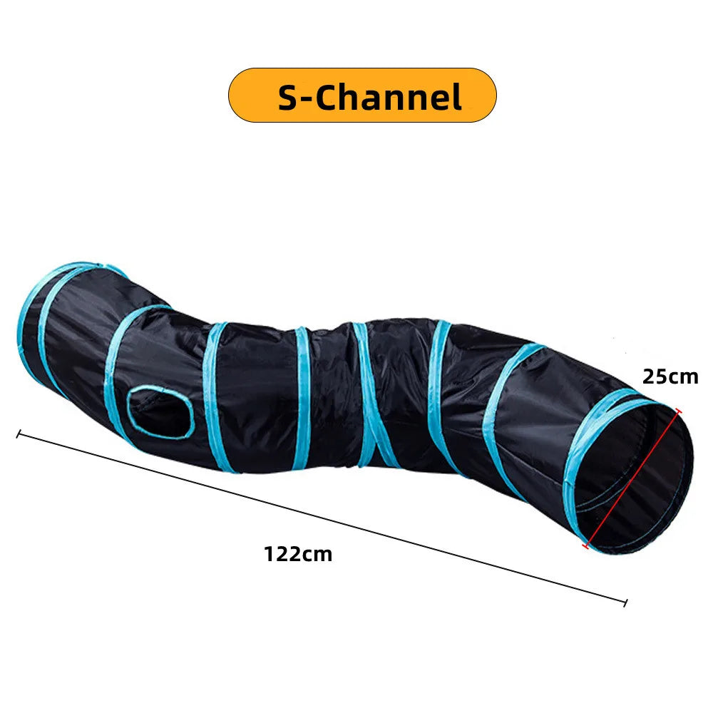 Túnel para gatos, suministros para mascotas, túnel de juego plegable para gatos, juguete transpirable para gatos, barril de perforación para interiores, papel ruidoso