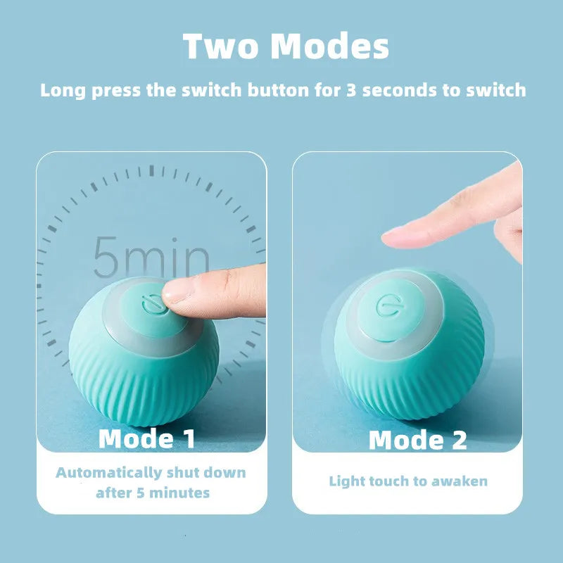 Pelota eléctrica para gatos, juguete inteligente con ruedas automáticas, interactivo para entrenar, juguete para jugar en interiores.