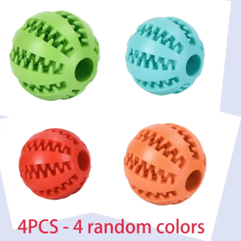 Pelota de juguete para perros, pelotas de goma interactivas, juguetes para masticar para cachorros, pelota para limpiar dientes de mascotas, comedero para gatos, pelotas de silicona para comer.