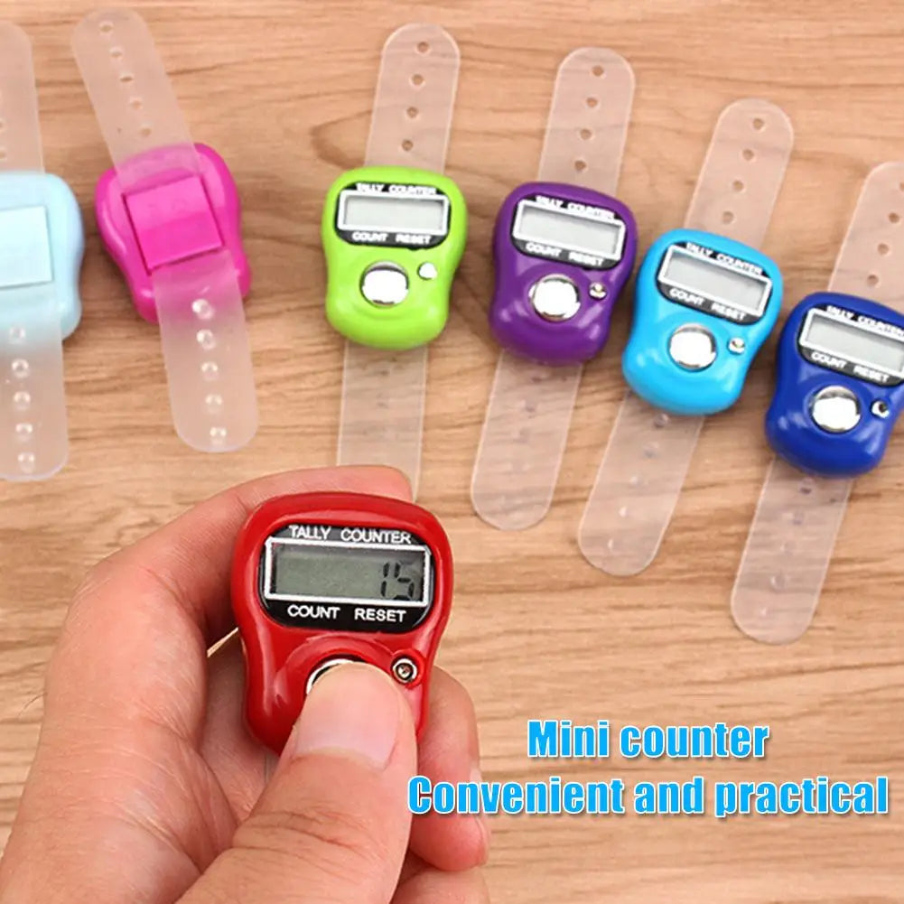 1-20Pcs Electronic Finger Counter Ring 5 Digital LED Electronic Handheld Tally Counter Clicker Counter Ring Color Random