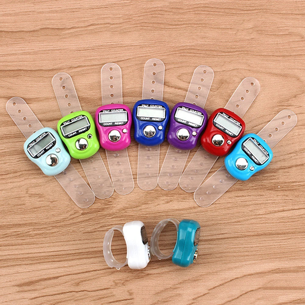 1-20Pcs Electronic Finger Counter Ring 5 Digital LED Electronic Handheld Tally Counter Clicker Counter Ring Color Random