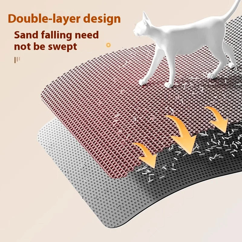 Alfombrilla extragrande para arena de gatos, resistente, impermeable, de 2 capas, antideslizante, lavable, protector de suelo para mascotas, caja de arena, tapón de arena